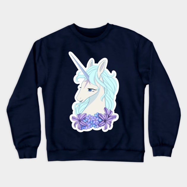 Forget-Me-Not, The Last Unicorn Crewneck Sweatshirt by ChaoticChimera